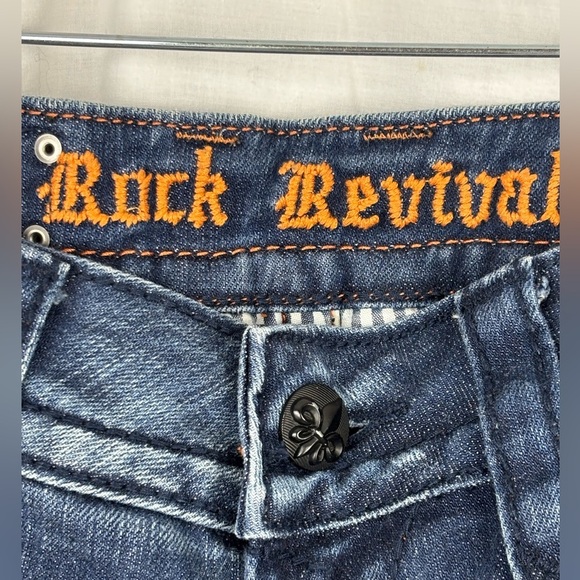 Rock Revival Jen Bootcut Women’s MidRise Blue Denim Jeans Size 28 Western Rodeo - Picture 5 of 13